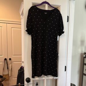 Garnet Hill Black Patterned Dress NWT